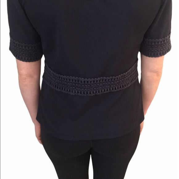 Ann Taylor Navy Embroidered Blouse - Picture 7 of 16